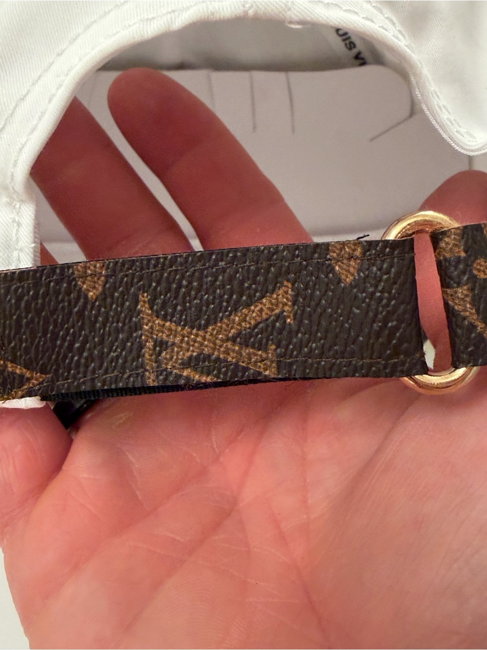 Louis Vuitton White & Brown Monogram Patch Cap - Picture 9 of 12